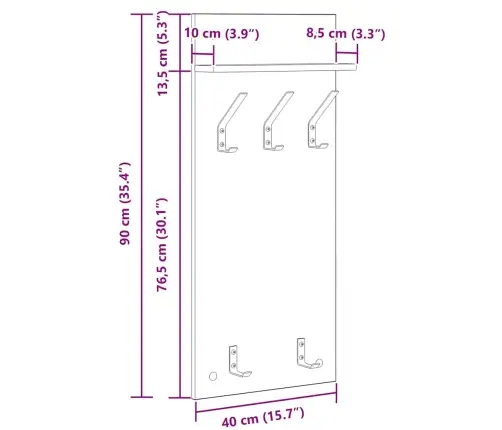 Prikabinamas Paltas Su Lentyna Betono Pilka 90 X 40 X 10 Cm