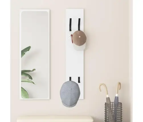 Seinale Kinnitatav Riidepuu Valge 20 X 1.5 X 100 Cm Tehispuit