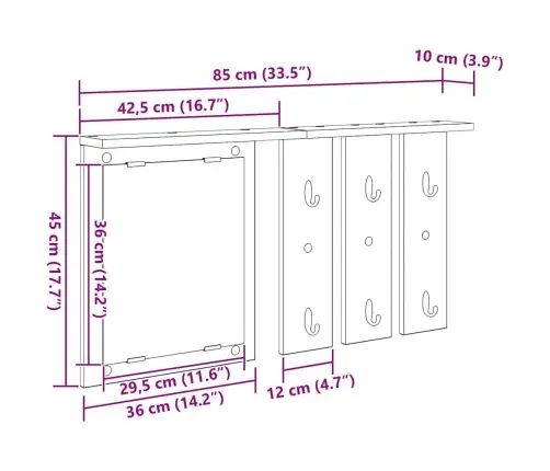 Prikabinamas Paltas Balta 85 X 10 X 45 Cm Apdirbta Mediena Prikabinamas Paltas Balta 85 X 10 X 45 Cm Apdirbta Mediena