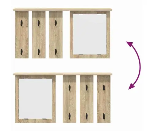 Sienas Pakaramais Ar Plauktu Sonomas Ozola 85 X 10 X 45 Cm Vidaxl