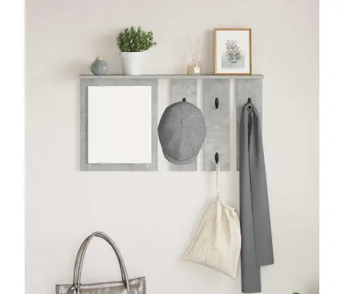 Sienas Pakaramais Ar Plauktu Betona Pelēka 85 X 10 X 45 Cm Vidaxl