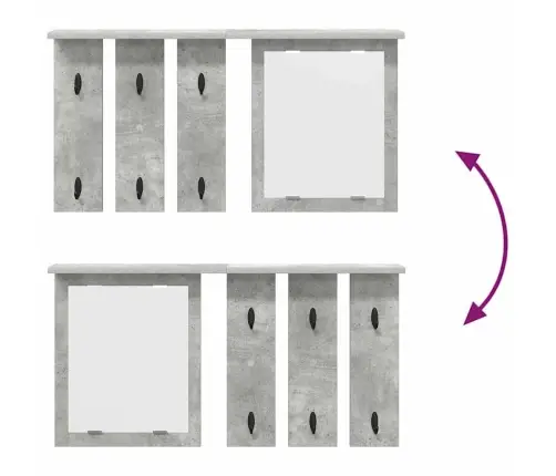 Sienas Pakaramais Ar Plauktu Betona Pelēka 85 X 10 X 45 Cm Vidaxl
