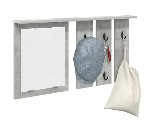 Sienas Pakaramais Ar Plauktu Betona Pelēka 85 X 10 X 45 Cm Vidaxl