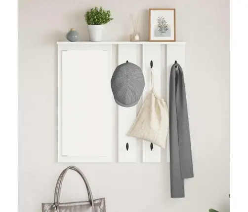 Seinale Kinnitatav Riidepuu Valge 84 X 10 X 80 Cm Tehispuit