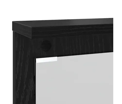 Sienas Pakaramais Melns Ozols 84 X 10 X 80 Cm Inženierijas Koks Vidaxl