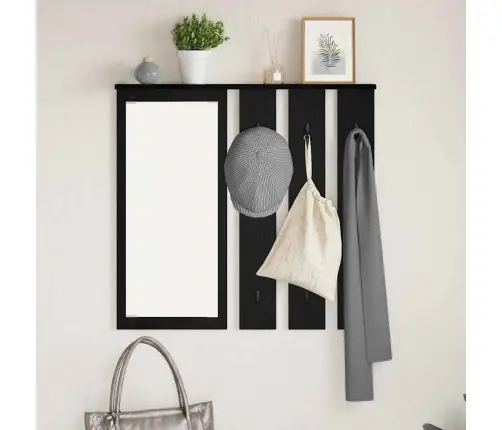 Sienas Pakaramais Melns Ozols 84 X 10 X 80 Cm Inženierijas Koks Vidaxl