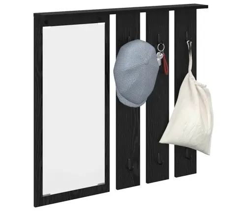 Sienas Pakaramais Melns Ozols 84 X 10 X 80 Cm Inženierijas Koks Vidaxl