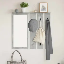 Sienas Pakaramais Ar Plauktu Betona Pelēka 84 X 10 X 80 Cm Vidaxl