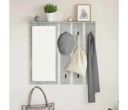 Sienas Pakaramais Ar Plauktu Betona Pelēka 84 X 10 X 80 Cm Vidaxl