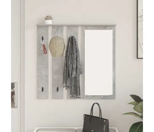 Sienas Pakaramais Ar Plauktu Betona Pelēka 84 X 10 X 80 Cm Vidaxl
