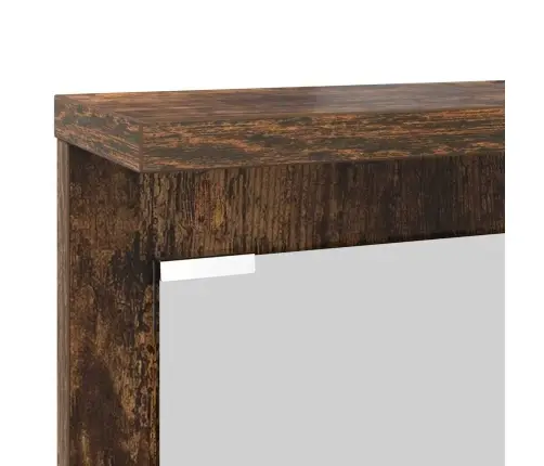 Sienas Pakaramais Ar Plauktu Dūmakaina Ozolkoka 84 X 10 X 80 Cm Vidaxl