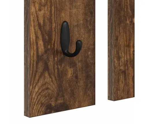 Sienas Pakaramais Ar Plauktu Dūmakaina Ozolkoka 84 X 10 X 80 Cm Vidaxl