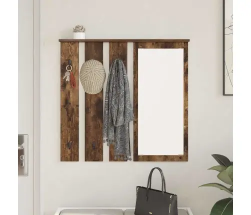 Sienas Pakaramais Ar Plauktu Dūmakaina Ozolkoka 84 X 10 X 80 Cm Vidaxl