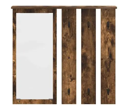 Sienas Pakaramais Ar Plauktu Dūmakaina Ozolkoka 84 X 10 X 80 Cm Vidaxl