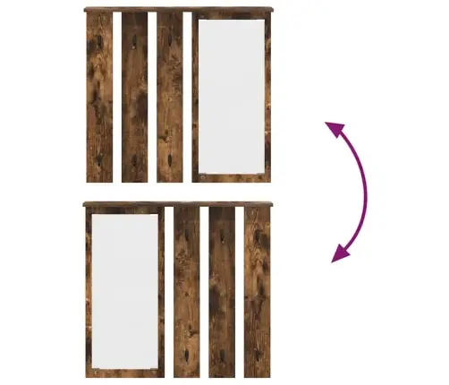 Sienas Pakaramais Ar Plauktu Dūmakaina Ozolkoka 84 X 10 X 80 Cm Vidaxl