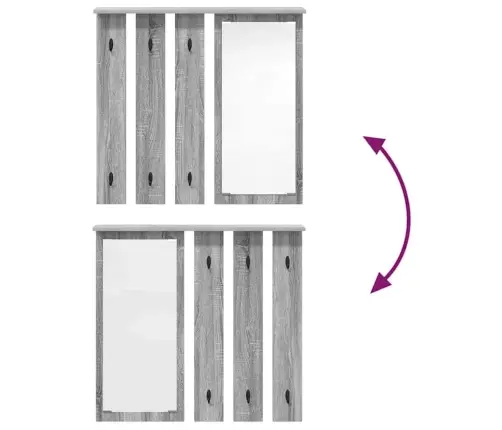 Sienas Pakaramais Pelēka Sonomas Ozola 84 X 10 X 80 Cm Vidaxl