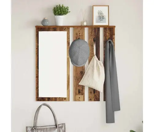 Sienas Pakaramais Vecs Koks 84 X 10 X 80 Cm Inženierijas Koks Vidaxl