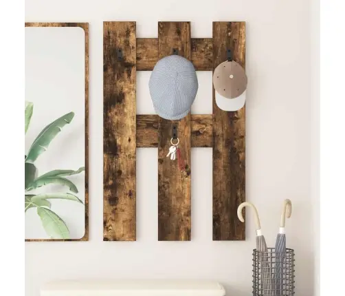 Seinale Kinnitatav Riidepuu Suitsutatud Tamm 65 X 3 X 100 Cm