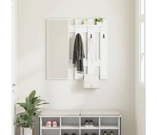 Sienas Pakaramais Balta 100 X 10 X 100 Cm Inženierijas Koks Vidaxl