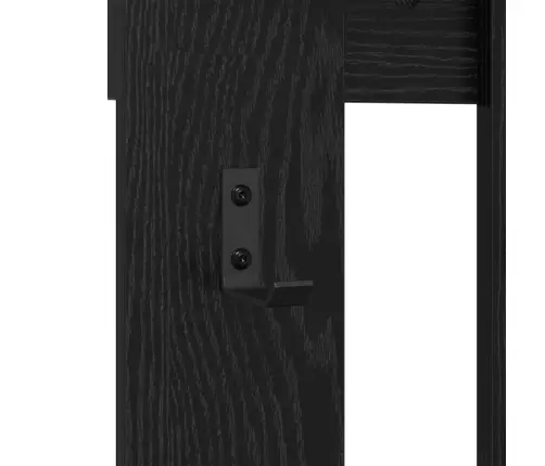 Sienas Pakaramais Ar Uzglabāšanu Ar Spoguli Melni Ozoli 100 X 10 X 100 Cm Vidaxl