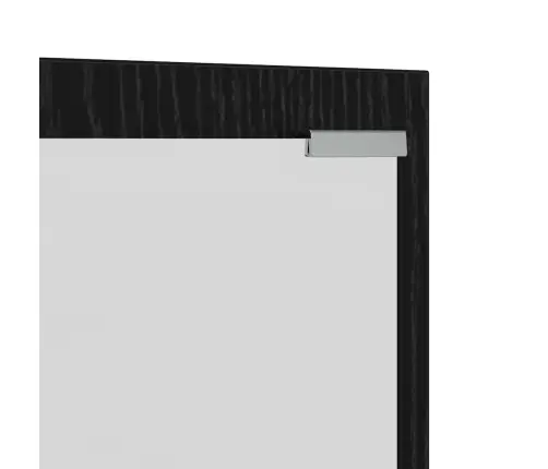 Sienas Pakaramais Ar Uzglabāšanu Ar Spoguli Melni Ozoli 100 X 10 X 100 Cm Vidaxl