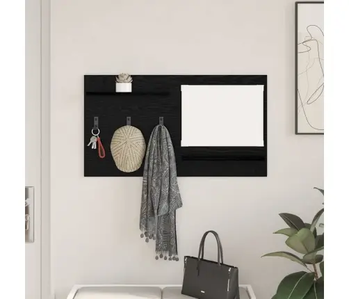 Sienas Pakaramais Melni Ozoli 90 X 10 X 50 Cm Inženierijas Koks Vidaxl