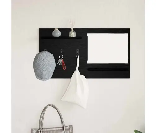 Sienas Pakaramais Melni Ozoli 90 X 10 X 50 Cm Inženierijas Koks Vidaxl