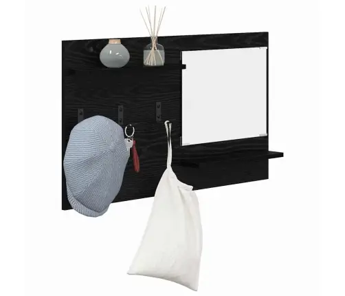 Sienas Pakaramais Melni Ozoli 90 X 10 X 50 Cm Inženierijas Koks Vidaxl