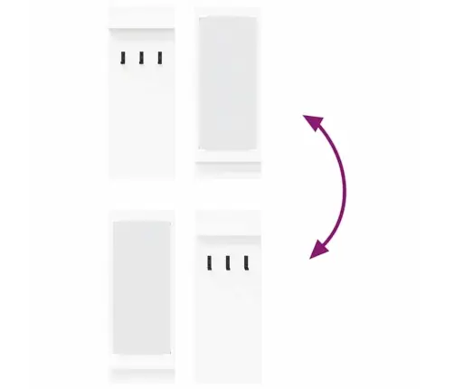 Prikabinamas Paltas Balta 70 X 10 X 90 Cm Apdirbta Mediena