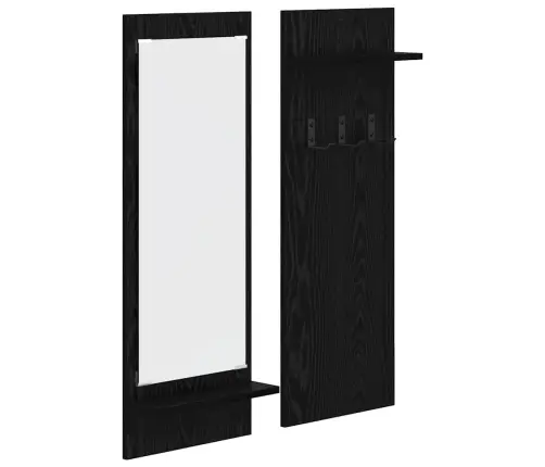 Sienas Pakaramais Melni Ozoli 70 X 10 X 90 Cm Inženierijas Koks Vidaxl