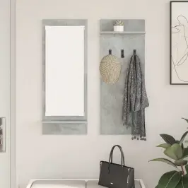 Sienas Pakaramais Ar Plauktu Betona Pelēka 70 X 10 X 90 Cm Vidaxl