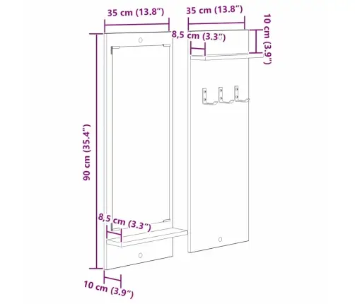 Sienas Pakaramais Dūmu Ozols 70 X 10 X 90 Cm Inženierijas Koks Vidaxl Sienas Pakaramais Dūmu Ozols 70 X 10 X 90 Cm Inženierijas Koks Vidaxl