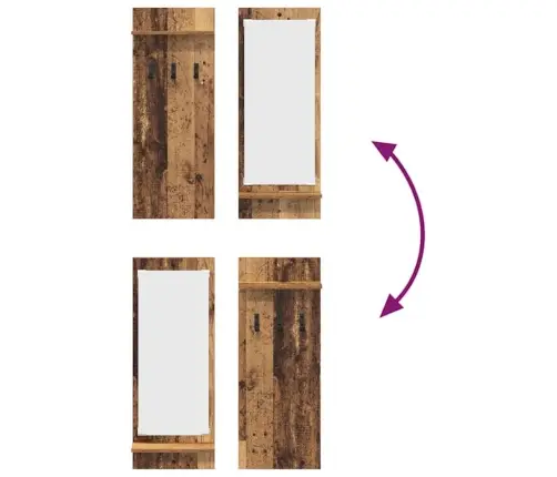 Sienas Pakaramais Vecs Koks 70 X 10 X 90 Cm Inženierijas Koks Vidaxl