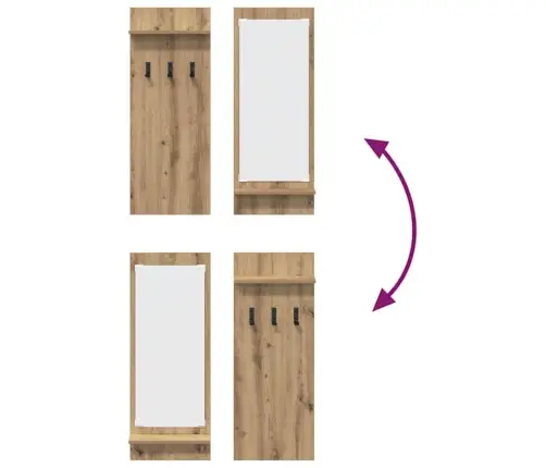 Prikabinamas Paltas Su Lentyna Artisano Ąžuolo 70 X 10 X 90 Cm