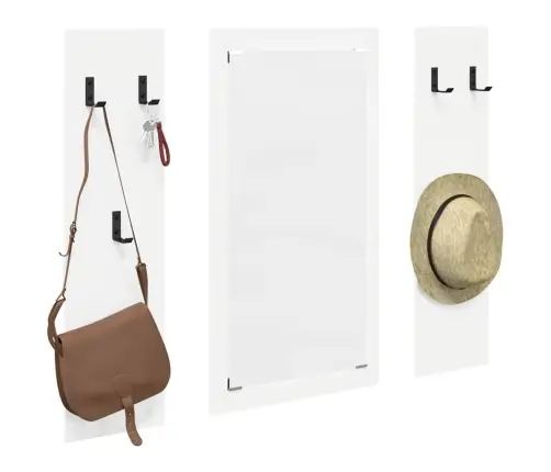 Seinale Kinnitatav Riidepuu Valge 96 X 1.5 X 90 Cm Tehispuit