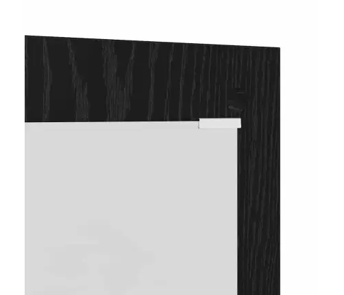 Sienas Pakaramais Ar Uzglabāšanu Ar Spoguli Melns Ozols 96 X 1.5 X 90 Cm Vidaxl