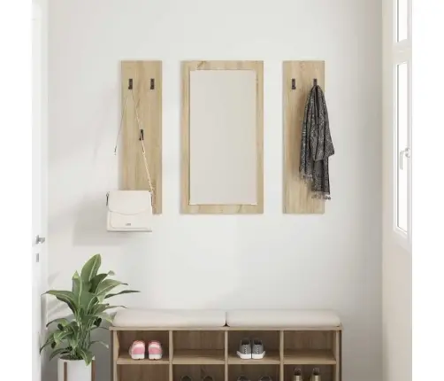 Sienas Pakaramais Ar Uzglabāšanu Ar Spoguli Sonomas Ozola 96 X 1.5 X 90 Cm Vidaxl