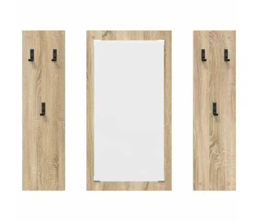 Sienas Pakaramais Ar Uzglabāšanu Ar Spoguli Sonomas Ozola 96 X 1.5 X 90 Cm Vidaxl