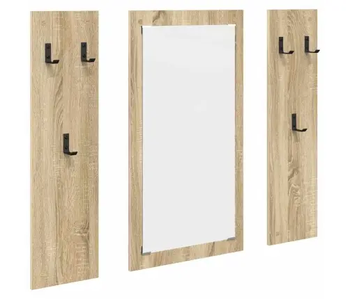 Sienas Pakaramais Ar Uzglabāšanu Ar Spoguli Sonomas Ozola 96 X 1.5 X 90 Cm Vidaxl