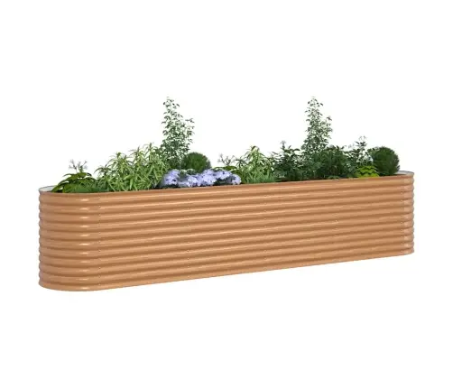 Dārza Paceltais Pods Koka Efekts Cinkots Tērauds 400 X 80 X 81 Cm Vidaxl