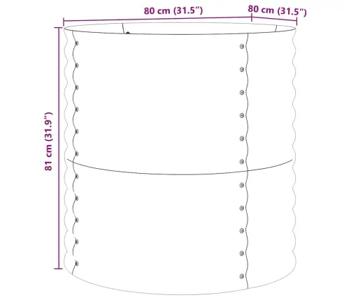 Paceltā Dārza Gulta Brūna Ar Koka Izskatu 80X80X81 Cm Tērauds Vidaxl