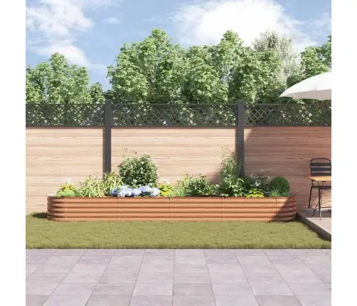 Paceltais Dārzs Brūns Ar Koka Izskatu 400X80X44 Cm Tērauds Vidaxl