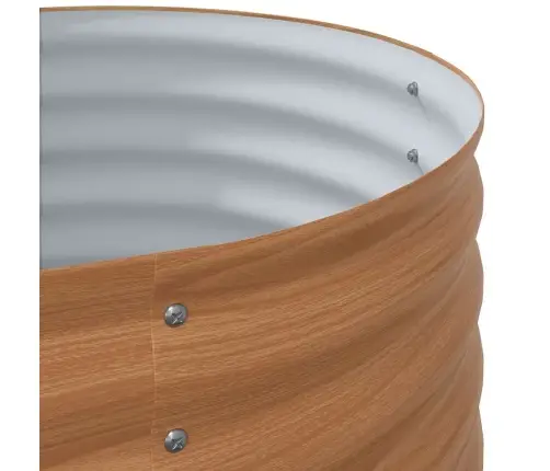Pacelta Dārza Gulta Brūnā Ar Koka Izskatu 320X80X44 Cm Tērauds Vidaxl