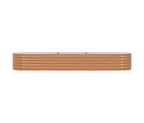 Pacelta Dārza Gulta Brūnā Ar Koka Izskatu 320X80X44 Cm Tērauds Vidaxl