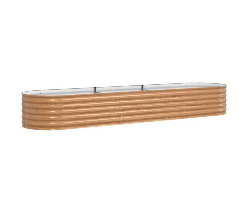 Pacelta Dārza Gulta Brūnā Ar Koka Izskatu 320X80X44 Cm Tērauds Vidaxl
