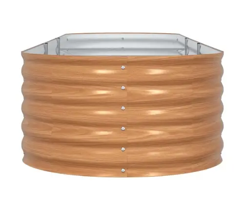 Pacelta Dārza Gulta Brūnā Ar Koka Izskatu 320X80X44 Cm Tērauds Vidaxl