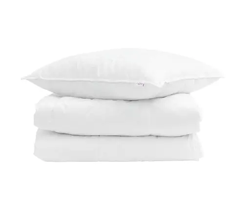 Sega Cits Ar Spilvenu 2 Pcs Balts 140 X 200 Cm Dūnas Vidaxl