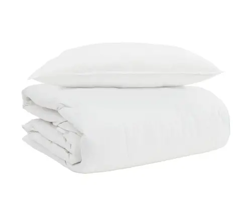 2-In-1 Ühepoolsed Tekk Padjaga 2 Pcs Valge Down Feather