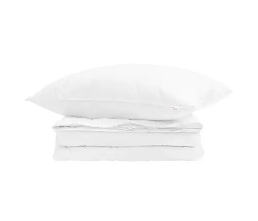 2-In-1 Antklodė Su Pagalve 2 Pcs Balta Plunksna