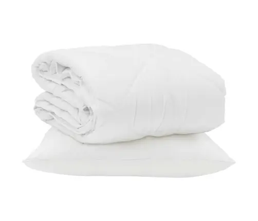 Vasaras Segas Ar Spilvenu 2 Pcs Balta 140 X 220 Cm Mikrošķiedra Vidaxl